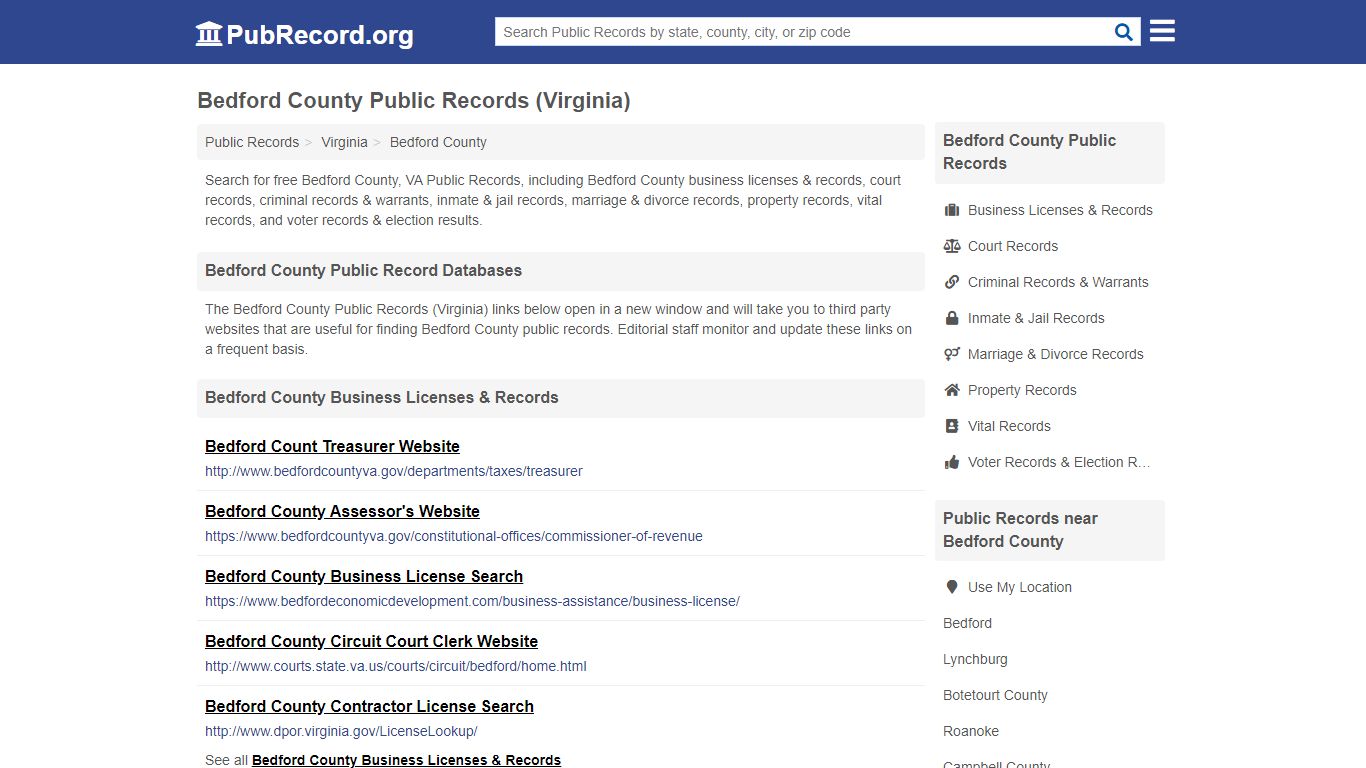 Free Bedford County Public Records (Virginia Public Records)